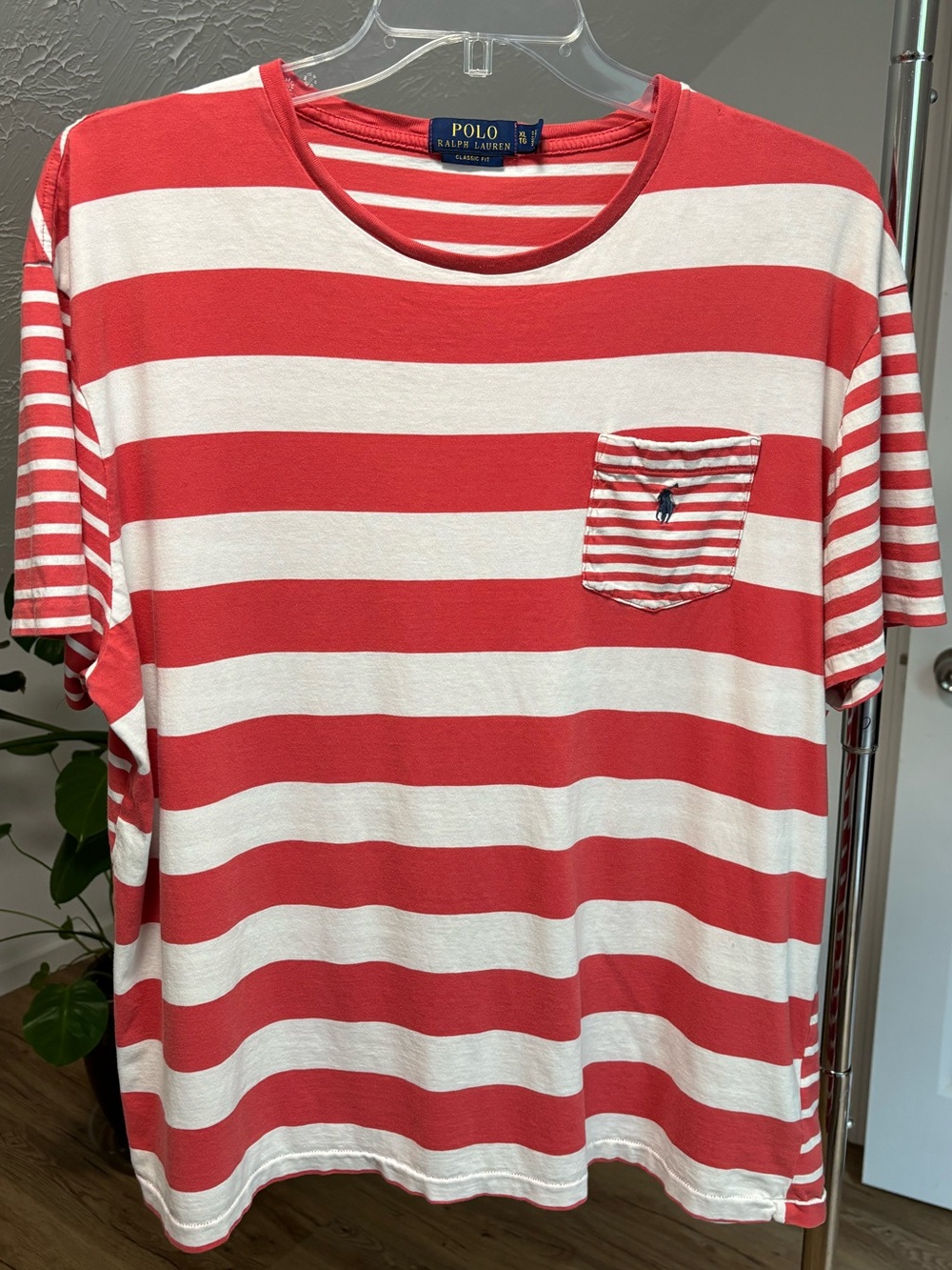 Polo Ralph Lauren striped colorblock pocket tee, size XL